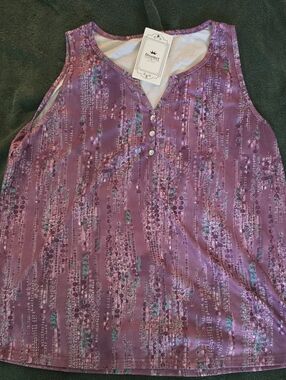 Purple Sleeveless V-Neck Tank Top -